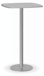 Stolík vysoký OLYMPO II, 660x660 mm, chrómovaná konštrukcia, sivá doska