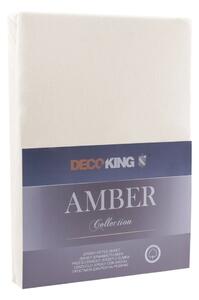 Béžová elastická bavlnená plachta DecoKing Amber Collection, 120/140 x 200 cm