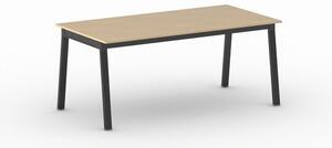 Kancelársky pracovný stôl PRIMO BASIC, čierna podnož, 1800 x 900 mm, sivá