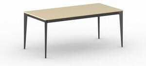 Kancelársky stôl PRIMO ACTION, čierna podnož, 1800 x 900 mm, orech