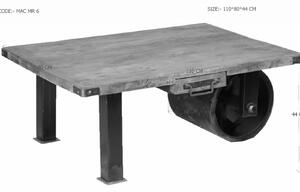 IRON Konferenčný stolík 110x80 cm, mango, sivá