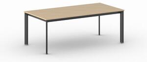 Kancelársky stôl PRIMO INVITATION, čierna podnož, 2000 x 1000 mm, orech