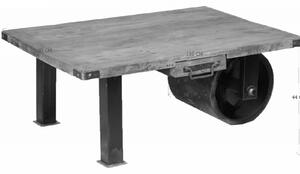 IRON Konferenčný stolík 110x80 cm, mango, sivá