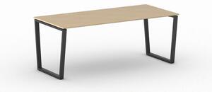 Kancelársky stôl PRIMO IMPRESS, čierna podnož, 2000 x 900 mm, čerešňa