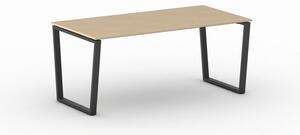 Kancelársky stôl PRIMO IMPRESS, čierna podnož, 1800 x 900 mm, dub prírodný