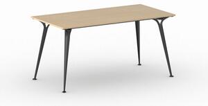 Kancelársky stôl PRIMO ALFA, čierna podnož, 1600 x 800 mm, sivá
