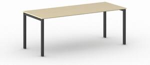 Stôl Square s čiernou podnožou 2000 x 800 x 750 mm, breza