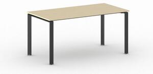 Rokovací stôl INFINITY s čiernou podnožou 1600 x 800 x 750 mm, dub prírodný