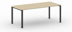 Rokovací stôl INFINITY s čiernou podnožou 2000 x 900 x 750 mm, breza