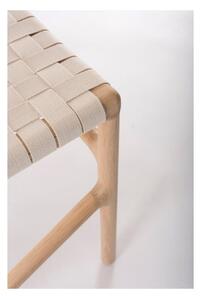 Jedálenská stolička z masívneho dubového dreva s bielym sedadlom Gazzda Fawn