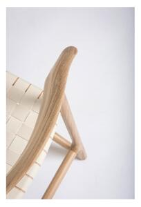 Jedálenská stolička z masívneho dubového dreva s bielym sedadlom Gazzda Fawn