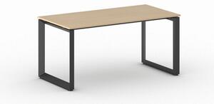 Kancelársky stôl PRIMO INSPIRE, čierna podnož, 1600 x 800 mm, orech