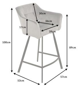 Barová stolička LAFT - strieborná