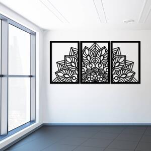 3-dielna mandala kvetov – moderná drevená nástenná dekorácia do obývačky | SENTOP HDF0583