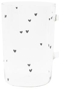 Vysoký sklenený hrnček Hearts 400 ml