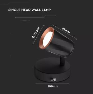 Čierne LED bodové svietidlo 5W Farba svetla Teplá biela 8251
