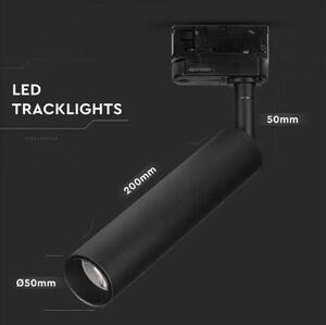 Čierny lištový LED reflektor 15W 3F Premium Farba svetla Studená biela