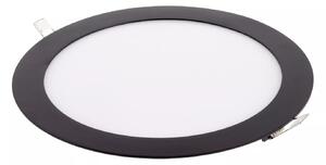 Čierny vstavaný LED panel guľatý 300mm 24W Farba svetla Teplá biela