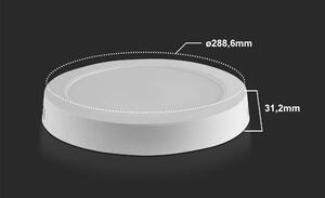 Biely prisadený LED panel guľatý 300mm 24W Economy Farba svetla Denná biela