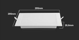 Biely vstavaný LED panel hranatý 300 x 300mm 24W Economy Farba svetla Studená biela