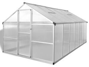 Spevnený hliníkový skleník s podkladovým rámom 9,025 m²