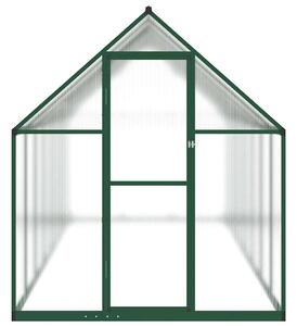 Skleník so základovým rámom zelený 445x169x195 cm hliník