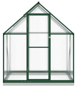 Skleník so základovým rámom zelený 169x114x202 cm hliník