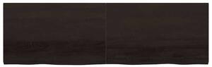 Nástenná polica tmavohnedá 200x60x(2-4) cm ošetrený masívny dub