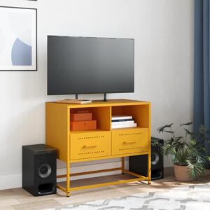 TV skrinka horčicovožltá 68x39x60,5 cm oceľ