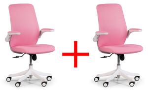 Kancelárska stolička so sieťovaným operadlom BUTTERFLY 1+1 ZADARMO, ružová