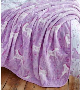 Pléd na posteľ Catherine Lansfield Unicorn, 120 × 150 cm