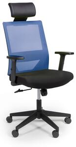 Kancelárska stolička so sieťovaným operadlom WOLF 1+1 ZADARMO, modrá