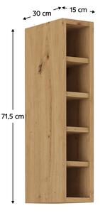NovýNábytok.sk Horný kuchynský regál Meriel 15 G-72 OTW (dub artisan). Vlastná spoľahlivá doprava až k Vám domov. 1034007