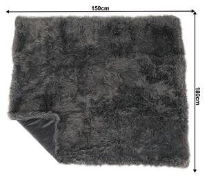 KONDELA Kožušinová deka, sivá, 150x180, EBONA TYP 5