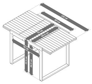 Rozkladací stôl »Leira« v štvorcovej kompaktnej veľkosti