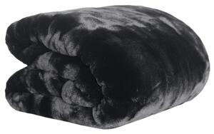 Kožušinová deka, čierna, 150x180, RABITA NEW TYP 1