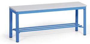 Šatňová lavička so skrinkou na topánky, sedadlo - lamino, dĺžka 1000 mm, modrá