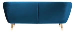 Modrá zamatová pohovka Mazzini Sofas Benito, 188 cm
