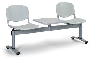Plastová lavice do čakární VERONA - 2 miesta + stolík, sivá