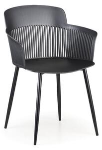 Plastová bistro stolička MOLLY 3+1 ZADARMO, čierna
