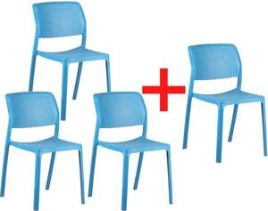 Konferenčná stolička NELA, 3 + 1 ZADARMO, modrá