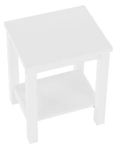 TEMPO Nočný stolík, masív / biela, FOSIL
