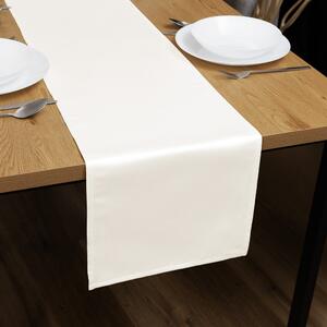 Biante Saténový behúň na stôl polyesterový Satén LUX-052 Smotanovo biely 20x120 cm
