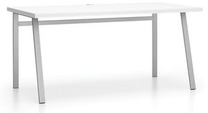 Kancelársky pracovný stôl SINGLE LAYERS bez prepážok, biela / sivá