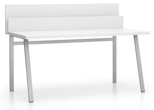 Kancelársky pracovný stôl SINGLE LAYERS s prepážkami, biela / sivá