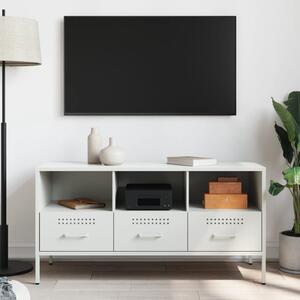 TV skrinka biela 100,5x39x50,5 cm oceľ