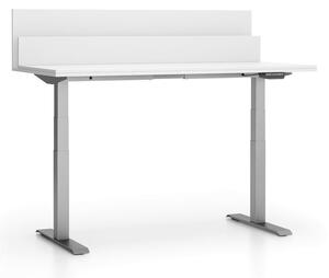 Kancelársky pracovný stôl SINGLE LAYERS s prepážkami, nastaviteľné nohy, biela
