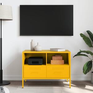 TV skrinka horčicovožltá 68x39x50,5 cm oceľ