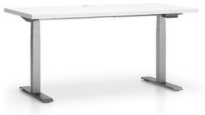Kancelársky pracovný stôl SINGLE LAYERS bez prepážok, nastaviteľné nohy, dub prírodný / dub morený