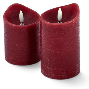 Sviečky z pravého vosku s LED diódami, 2 ks, červené